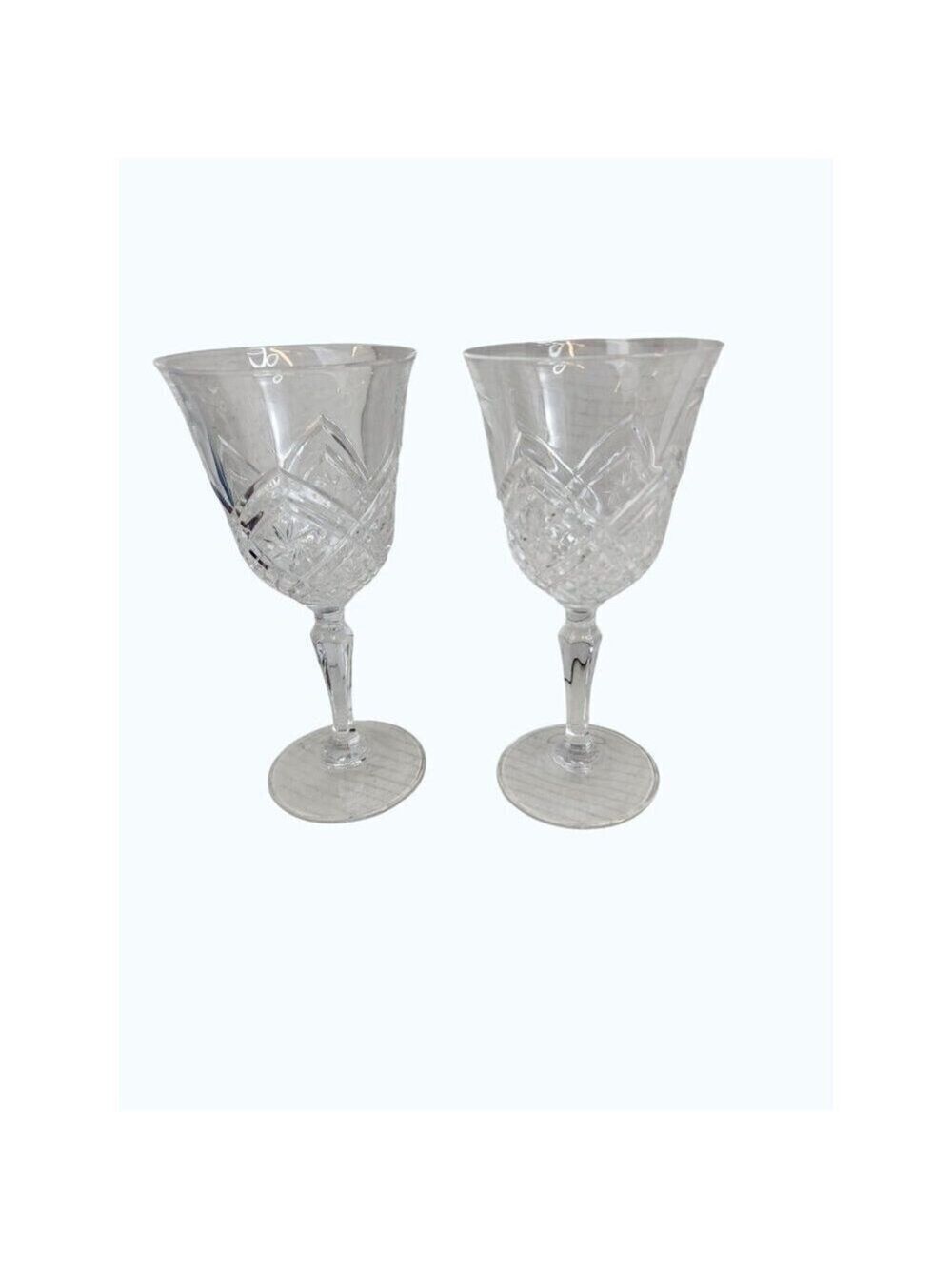 CRISTAL D'ARQUES-DURAND MASQUERADE Water Goblet glasses France 7.5” Set Of 2